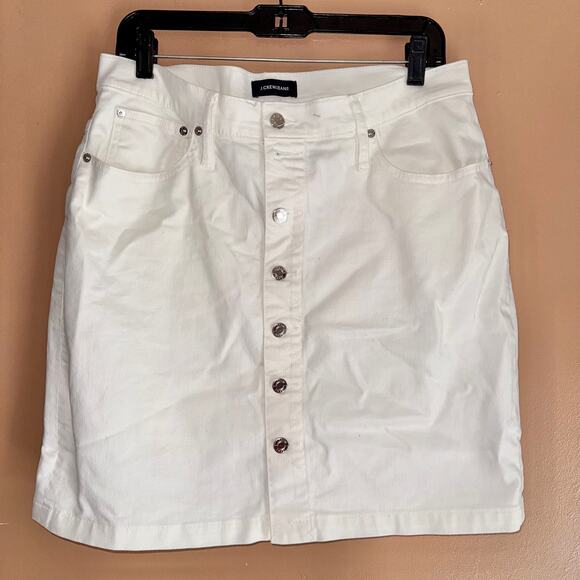 J. Crew Jeans Women's White Denim Button Down Skirt Size 31 - Picture 1 of 9